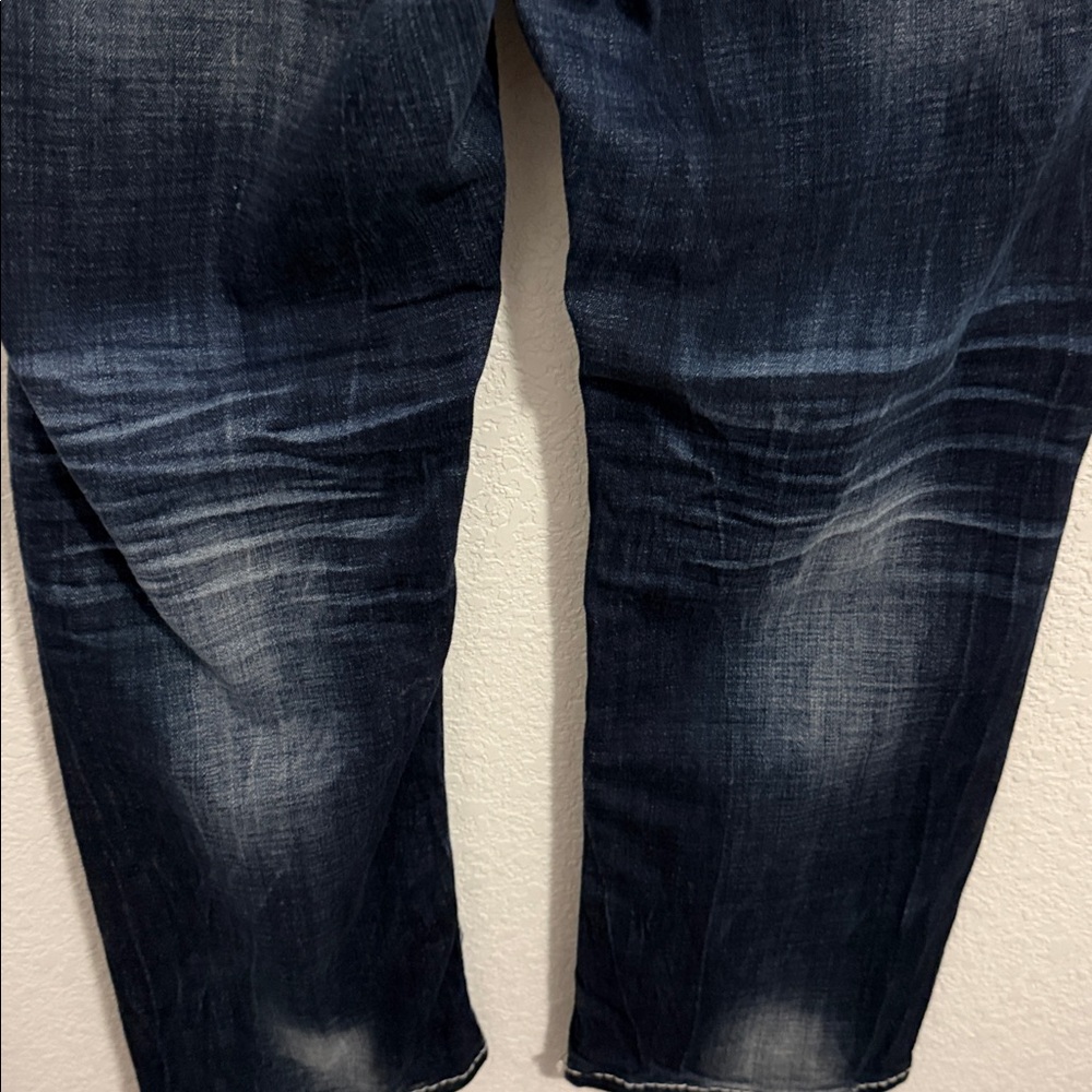 Big Star Maddie Dark Blue Distressed Denim Jeans Size 32 - Picture 9 of 10